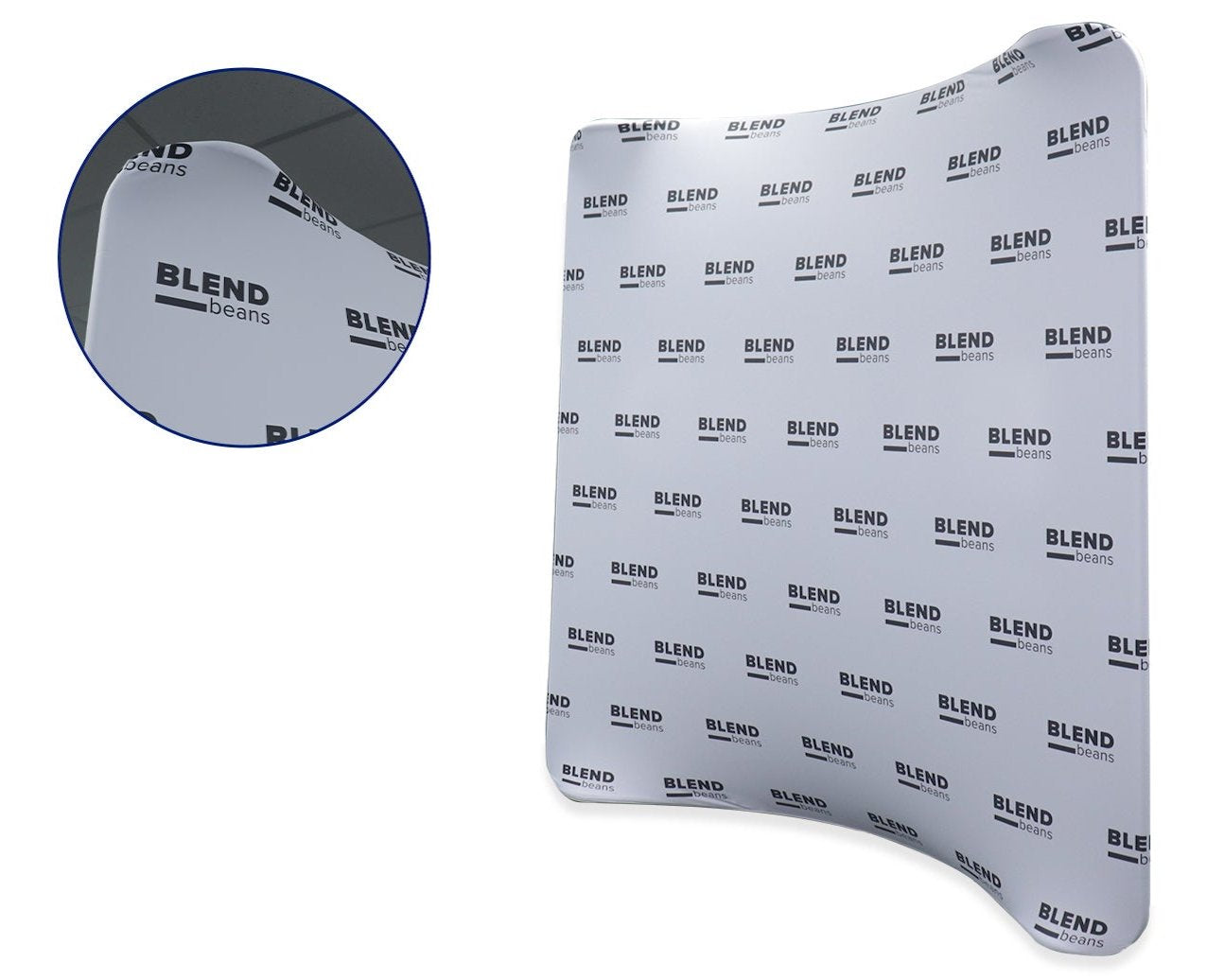 Curved Tension Fabric Display - 7 ft 3 inch W x 7 ft 3 inch H