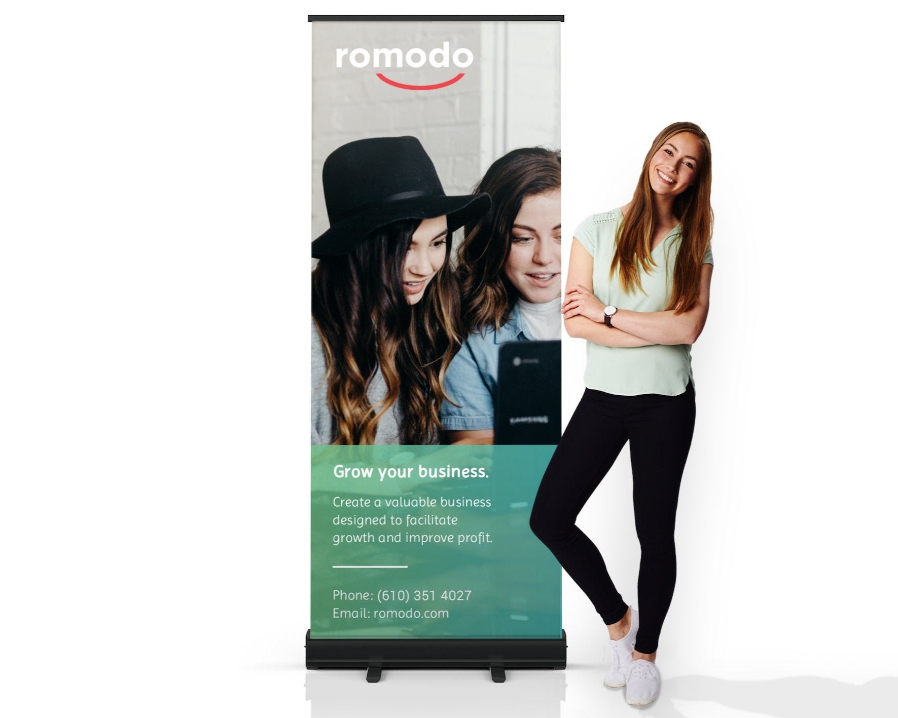 Premium Retractable Banners -33 inch W x 79 inch H - Black Base